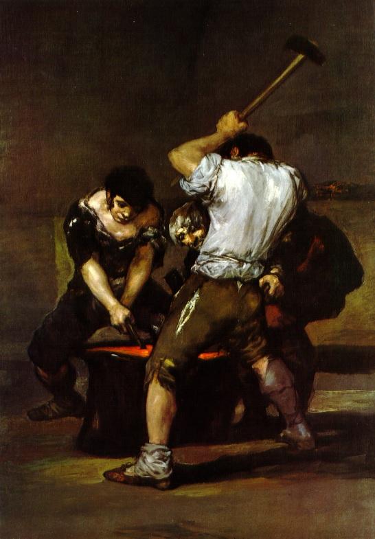 La fragua (The Forge), Francisco de Goya, c. 1815–1820