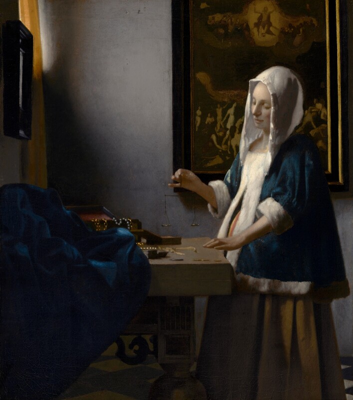 Woman Holding a Balance, Johannes Vermeer, c. 1664
